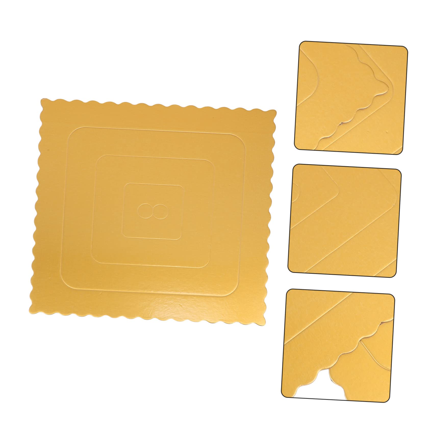 ABOOFAN 10 Plateaux à Gâteaux Carrés en Carton Doré, Support Solide pour Gâteaux, pour Présentation et Emballage, Lot de 10, Style Élégant