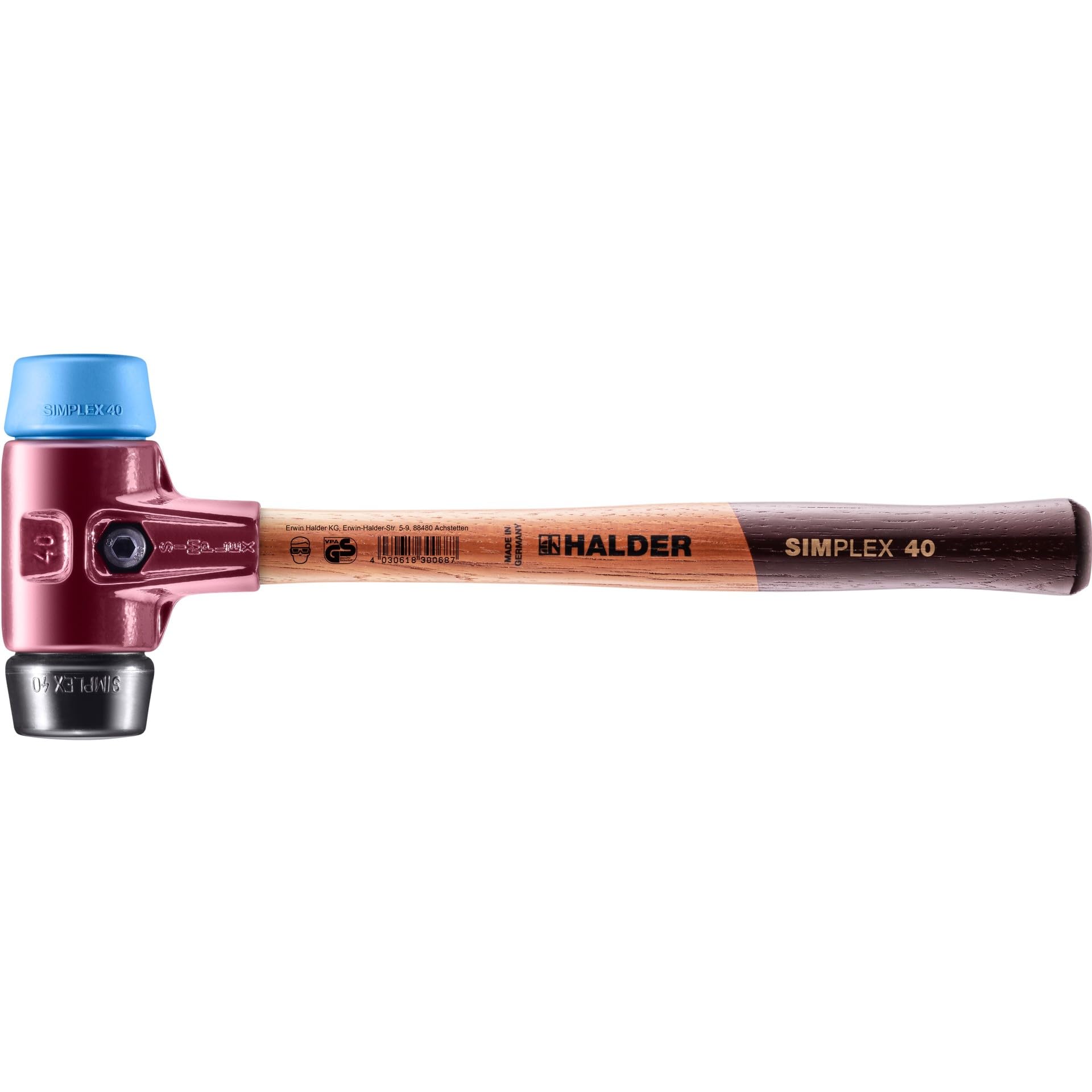3012040"Simplex Soft-Face Rubber/TPE-Soft" Mallet, Multi-Colour, 40 mm