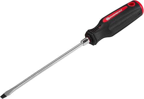 Powerbuilt 646169 - Destornillador ranurado de 316 pulgadas x 6 pulgadas, destornillador de punta magnetizada, refuerzo hexagonal para mayor torque,