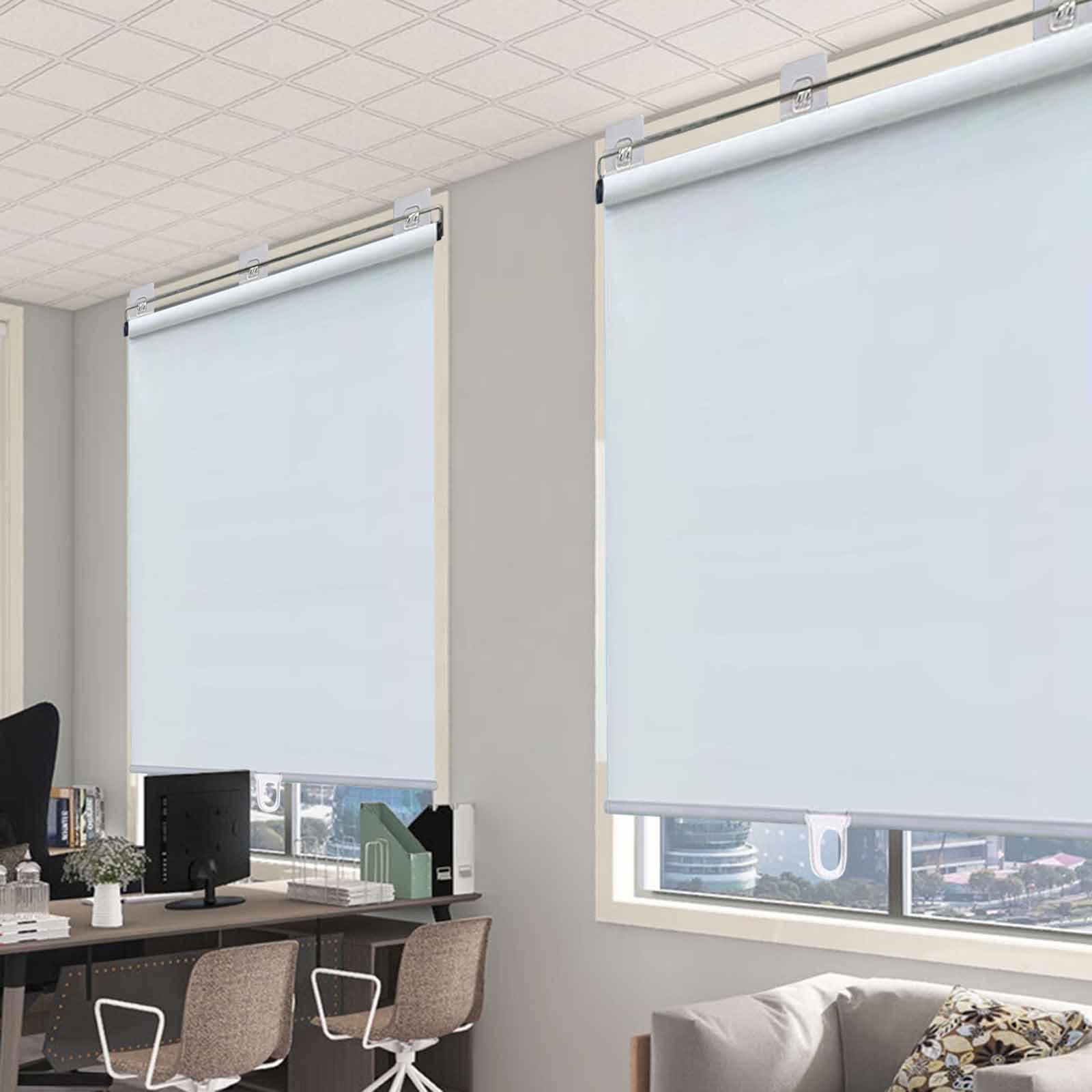 Store enrouleur occultant sans fil avec ventouses - Isolation thermique - Store temporaire - 40 à 150 cm - Blanc - 137 x 150 cm - Parfait pour la maison et le bureau