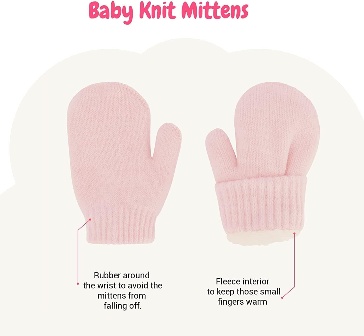 Baby Beanie and Mitten Set & Toddler Winter Hat Boy Girl Fleece Lined for Newborn Infant 0-6, 6-12, 12-24 Months - Image 5