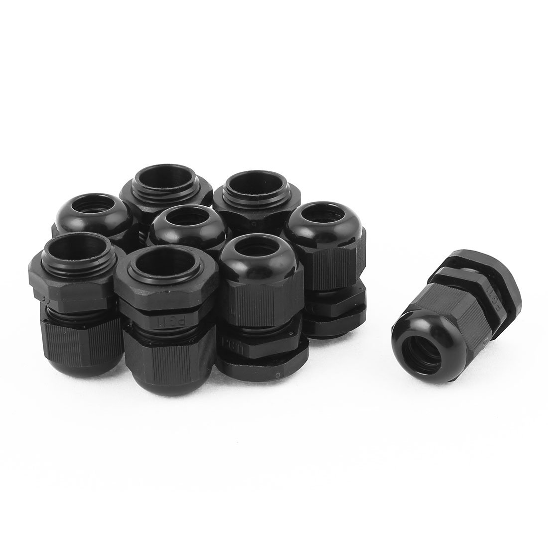Uxcell Black Sourcingmap 9Pcs M18 18Mm Ip68 Plastic Waterproof Cable Gland Connectors