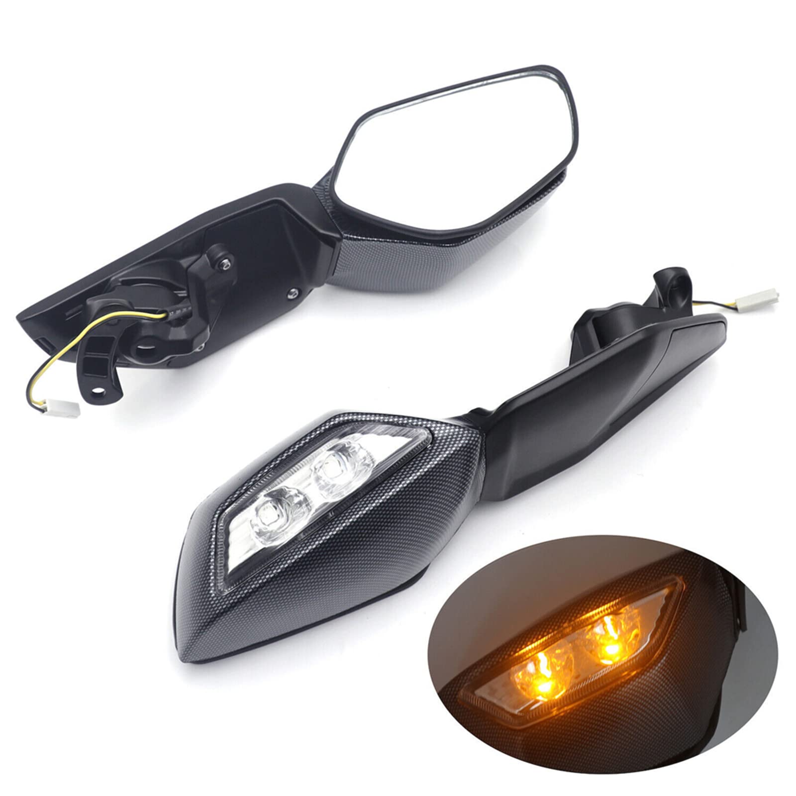 ZX-10R純正ミラー右16-19年ウインカー_ウインカーミラーZX10Rバックミラー_