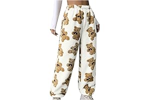 Women's Cute Bear Plush Pajama Pants: Dreamy Comfort for Teens