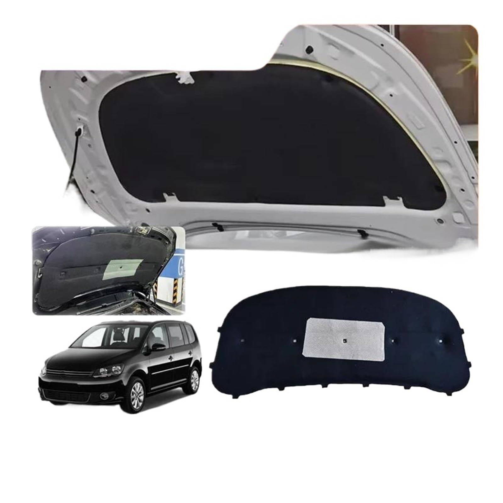 Aislamiento automóviles Aislamiento Térmico De Algodón Capó Delantero De Coche Para VW Para Touran 1T MK1 2003-2015 Alfombrilla Insonorizada Accesorios Coche almohadilla de aislamiento