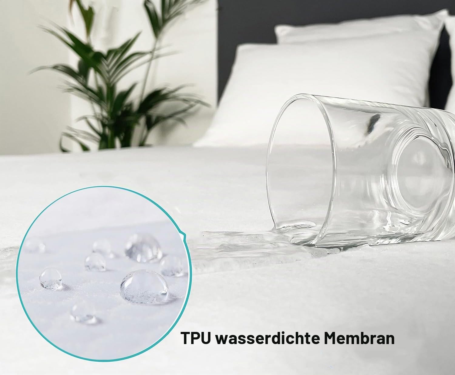 Nässeschutz Bettdeckenbezug Baumwolle Inkontinenzmittel Schutzbezug Bettdecke wasserdichte Atmungsaktiv mit Reißverschluss Bettdecke waschbar (Grau, 240x220cm)
