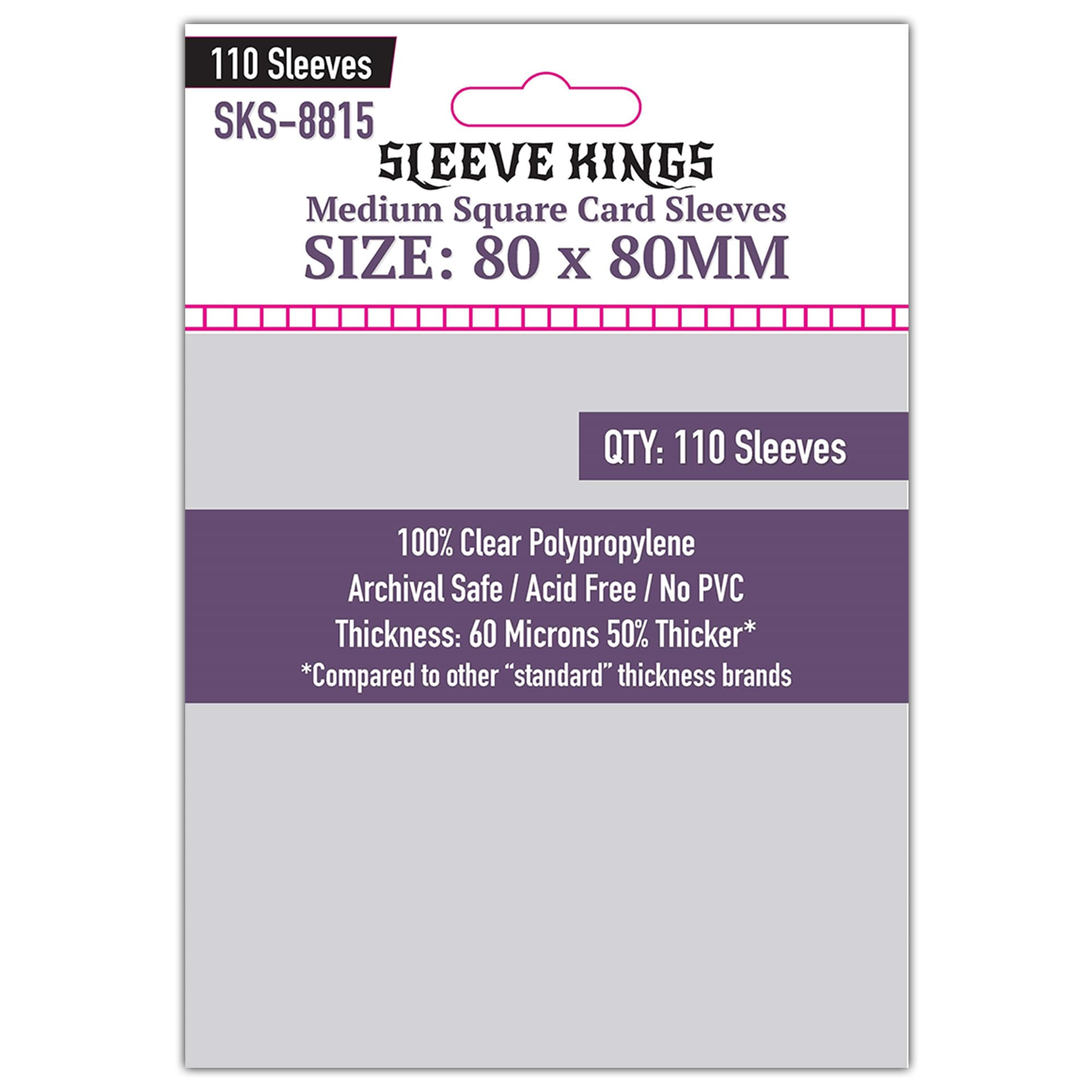 Sleeve Kings - Medium Square Card Sleeves 80mm X 80mm - Pack of 110