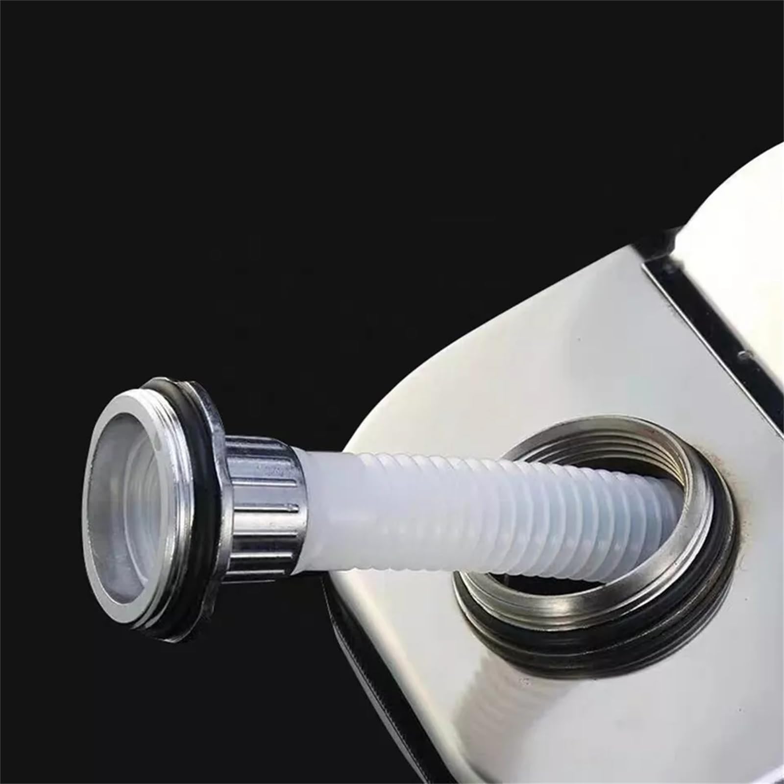 Tanica per carburante, tanica per benzina, 10 l, in acciaio inox, tanica per carburante, in metallo, con tubo per diesel, benzina