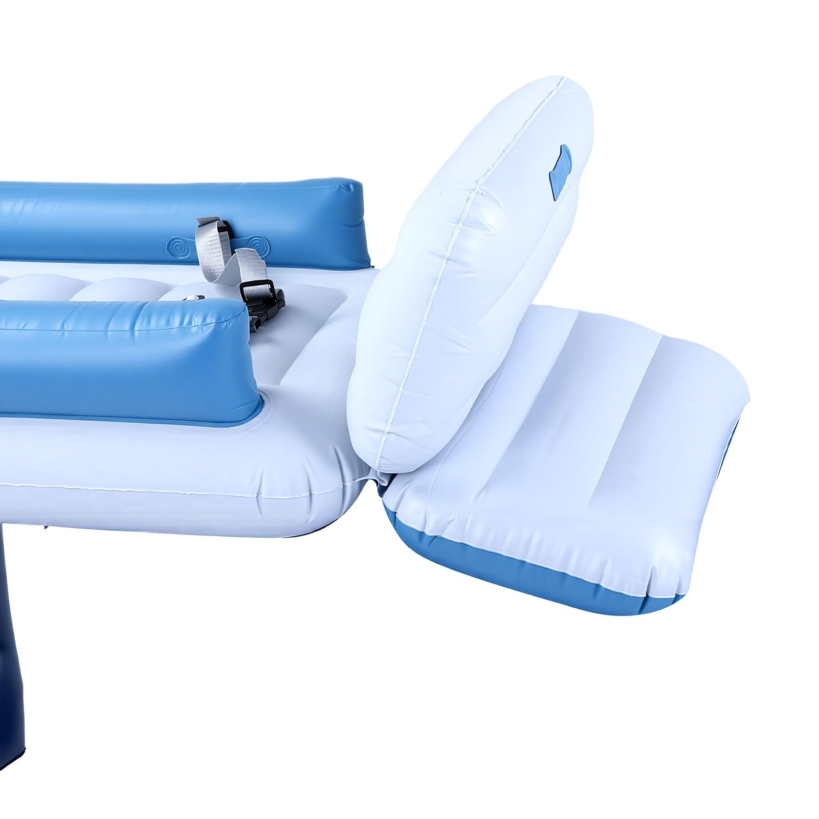 Lit Gonflable de Voyage avec Coussin épais, Bleu | Extension de siège arrière de voiture d'avion, matelas de couchage de voyage pour enfants en bas âge, sac de transport