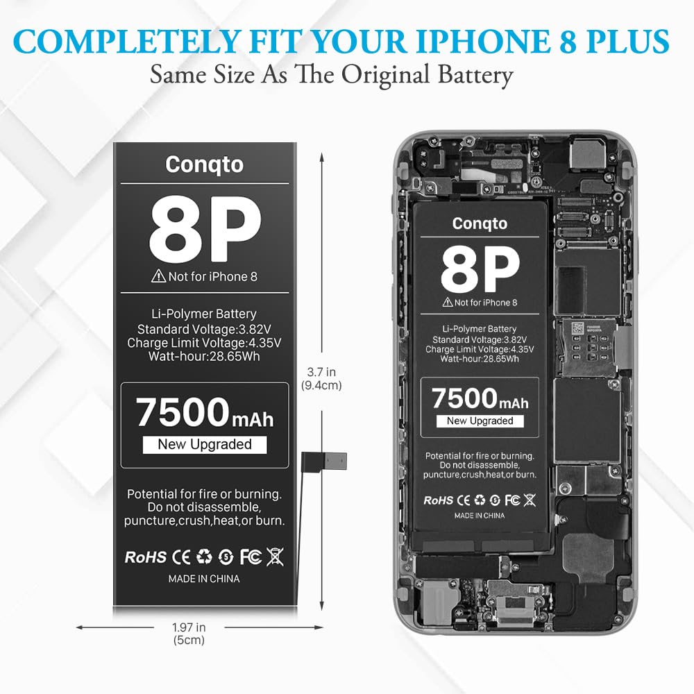 Amazon.com: (7500mAh)適用於iPhone 8 Plus,2025 年新升級版本更高容量