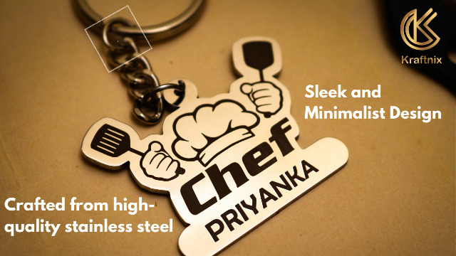 Kraftnix Stainless Steel Personalized Keychain With Names, Dates