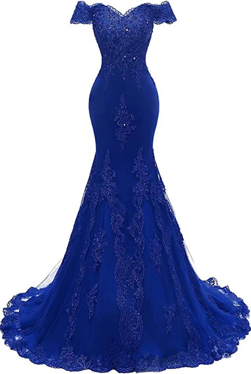 Royal Blue Macy's Trajes De Noche Vestido De Fiesta De Sirena