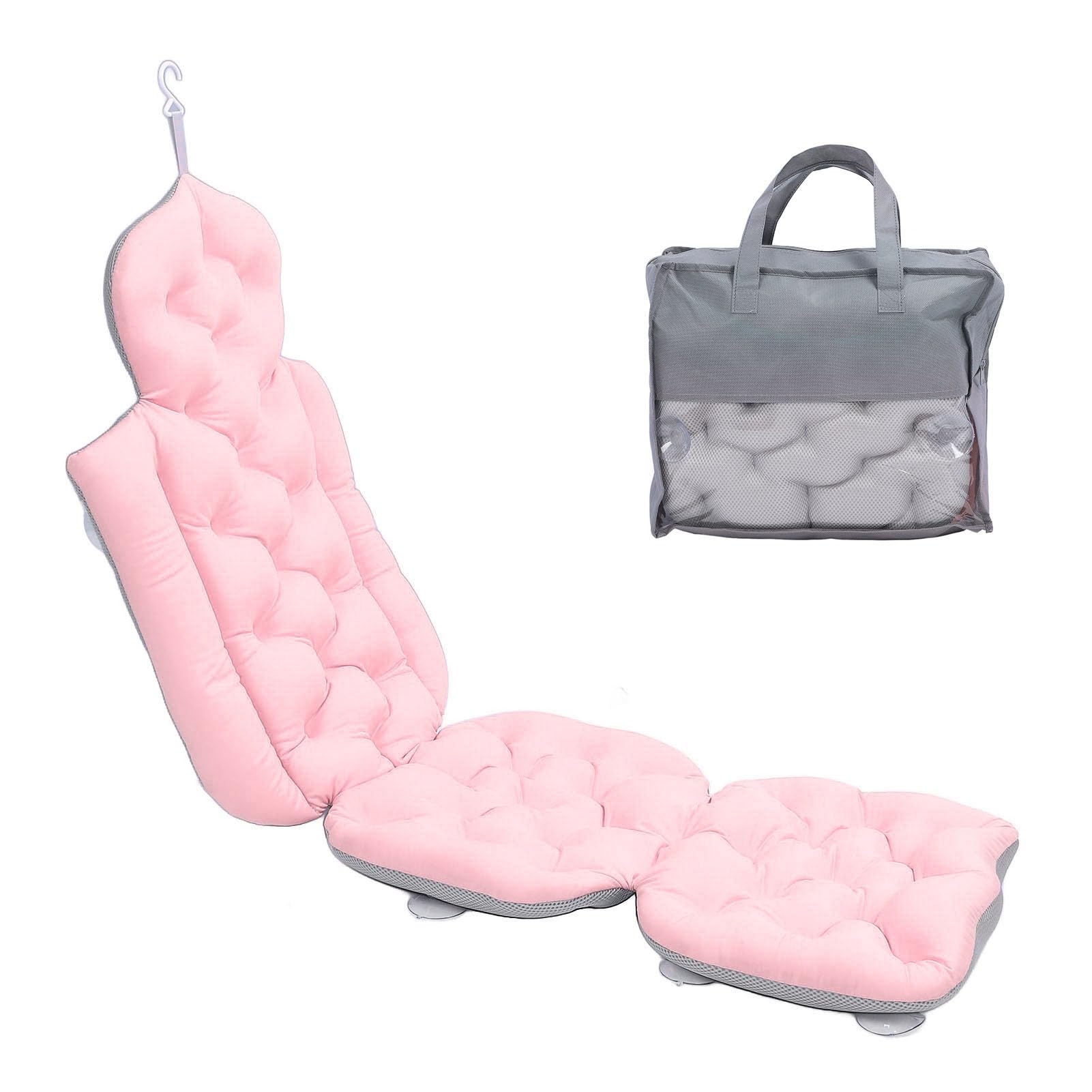 Cuscino per Vasca da Bagno, Cuscino da Bagno per Tutto il Corpo Pieghevole Facile da Pulire Ergonomico per Accessori Spa per Adulti (Rosa)