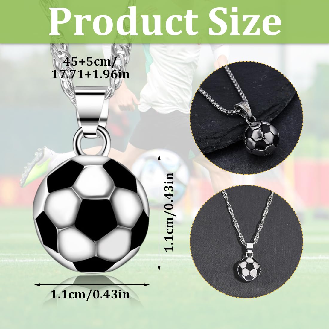 Collares para niño, 2 uds collar de fútbol colgante de fútbol collar de Metal aficionado al fútbol atletas Unisex