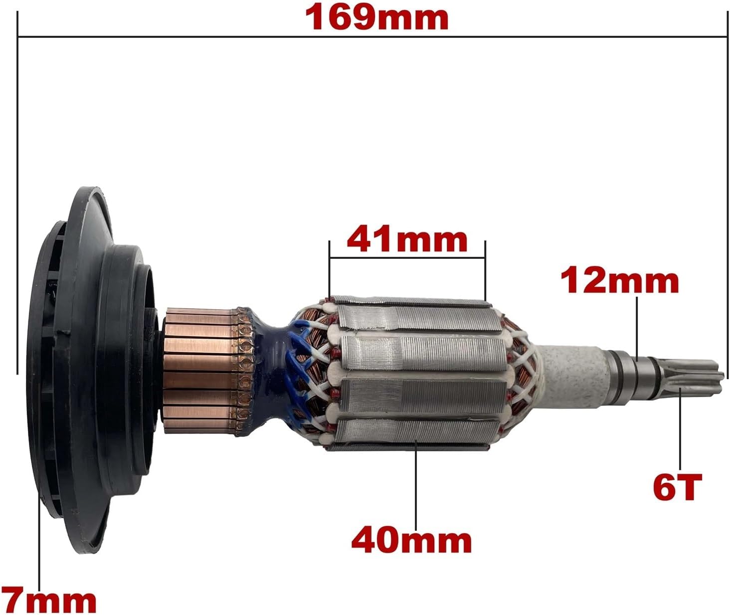 AC220V-240V Armature Rotor Anchor Replacement for Rotary Hammer GBH38 GBH5/40DCE GSH4 GSH5CE(Armature With Fan)