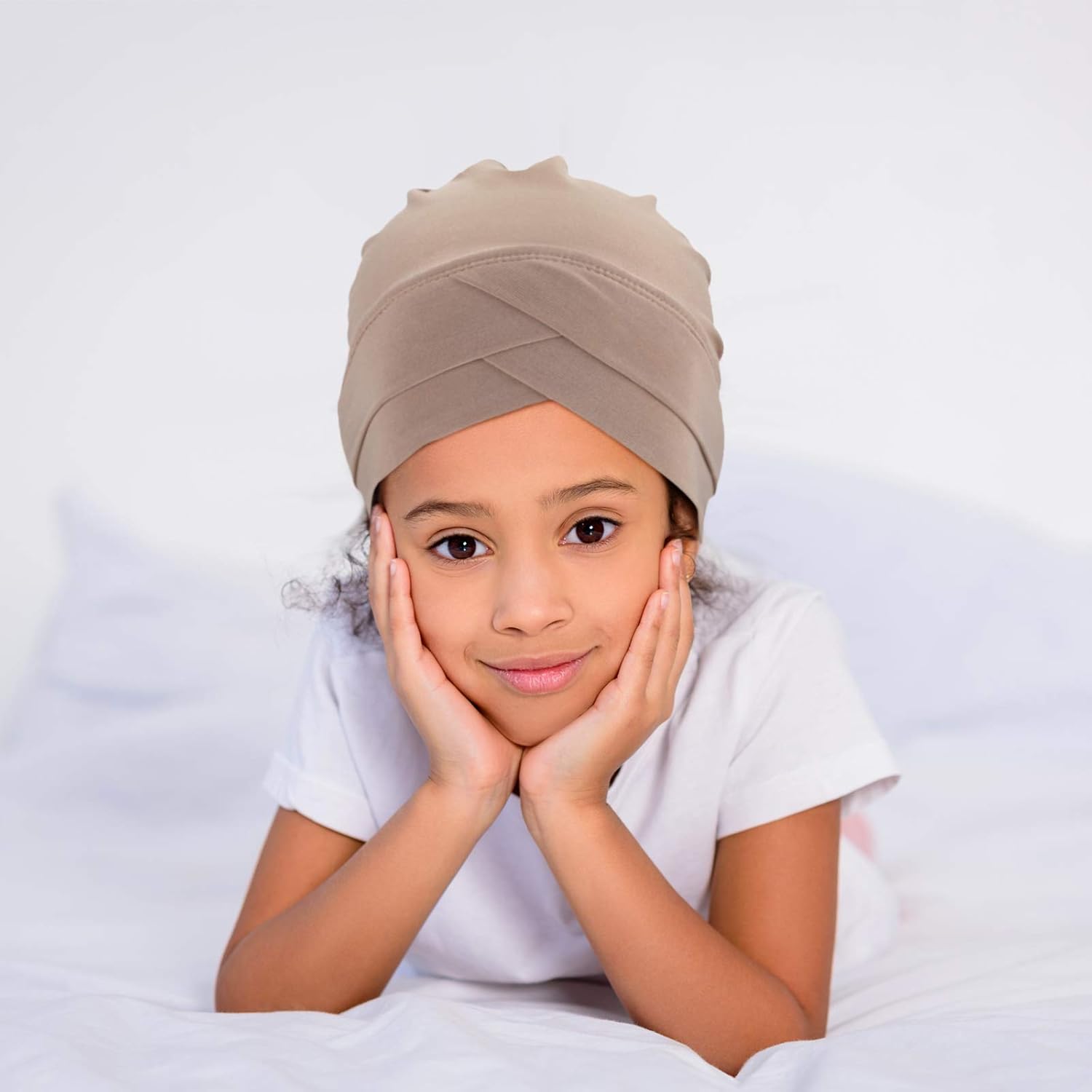 Geyoga 4 Pcs Women Turban Caps Chemo Headwear Cancer Patient Head Covering Soft Pleated Stretchy Head Wrap Sleep Hat - Image 6