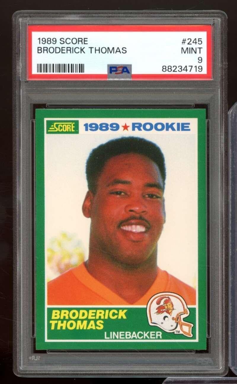 Broderick Thomas Rookie Rookie Card 1989 Score #245 PSA 9 - Unsigned Football Cards