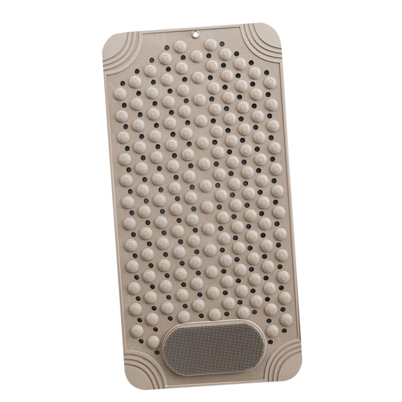 Alfombrilla antideslizante de baño de PVC beige para ducha con ventosa