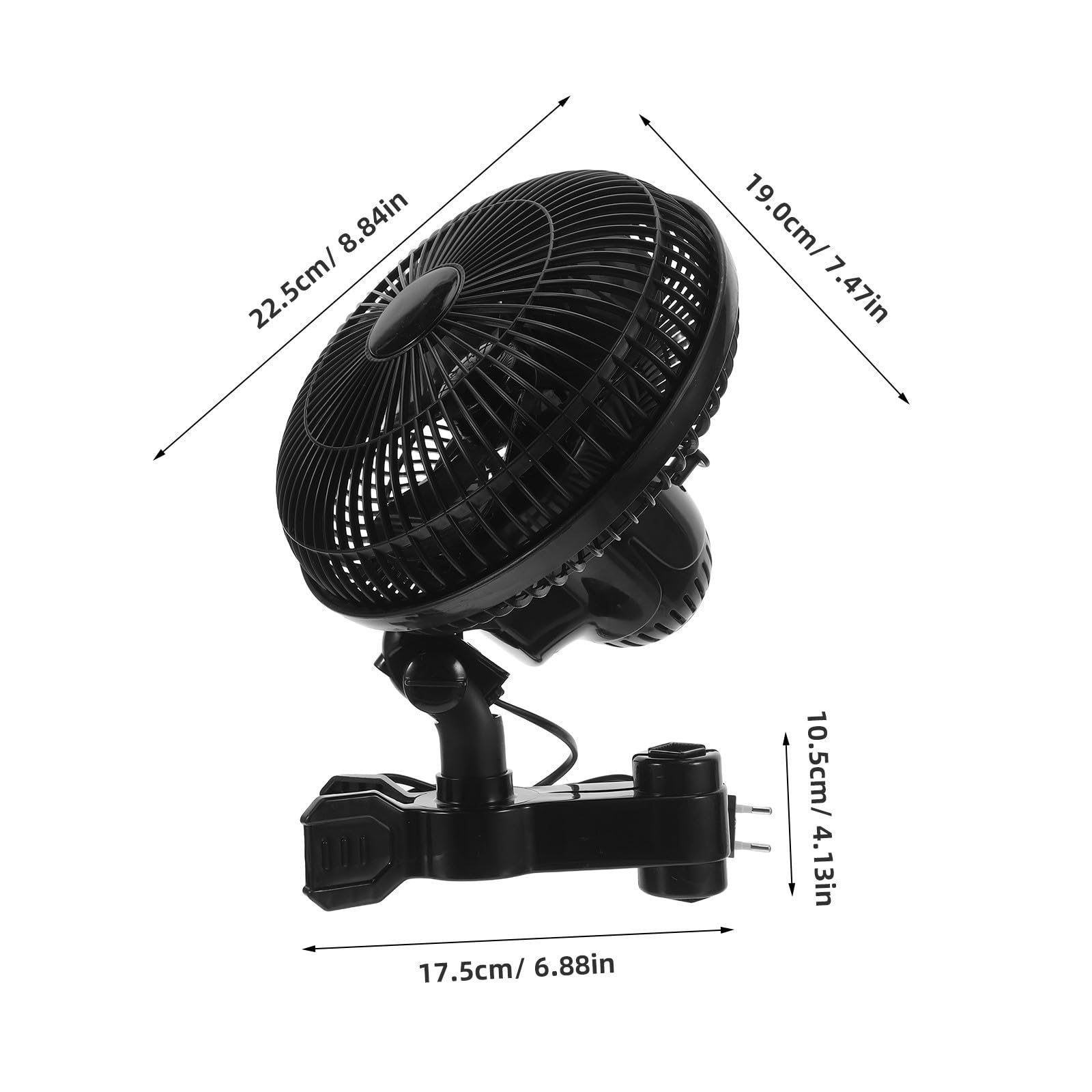 CLISPEED Ventilador Clip Portátil para Fiesta Verano, Ventilador Oscilante Abrazadera para Dosel y Mesa, Material Abs Imán de Cobre, Ligero Larga Duración