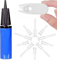 Vista 6 de Exercise Ball Pump, Hand Air Pump for Stability Workout Yoga Ball, with 10 Plugs for Valve & 2 Plug Remover for Easy Deflation