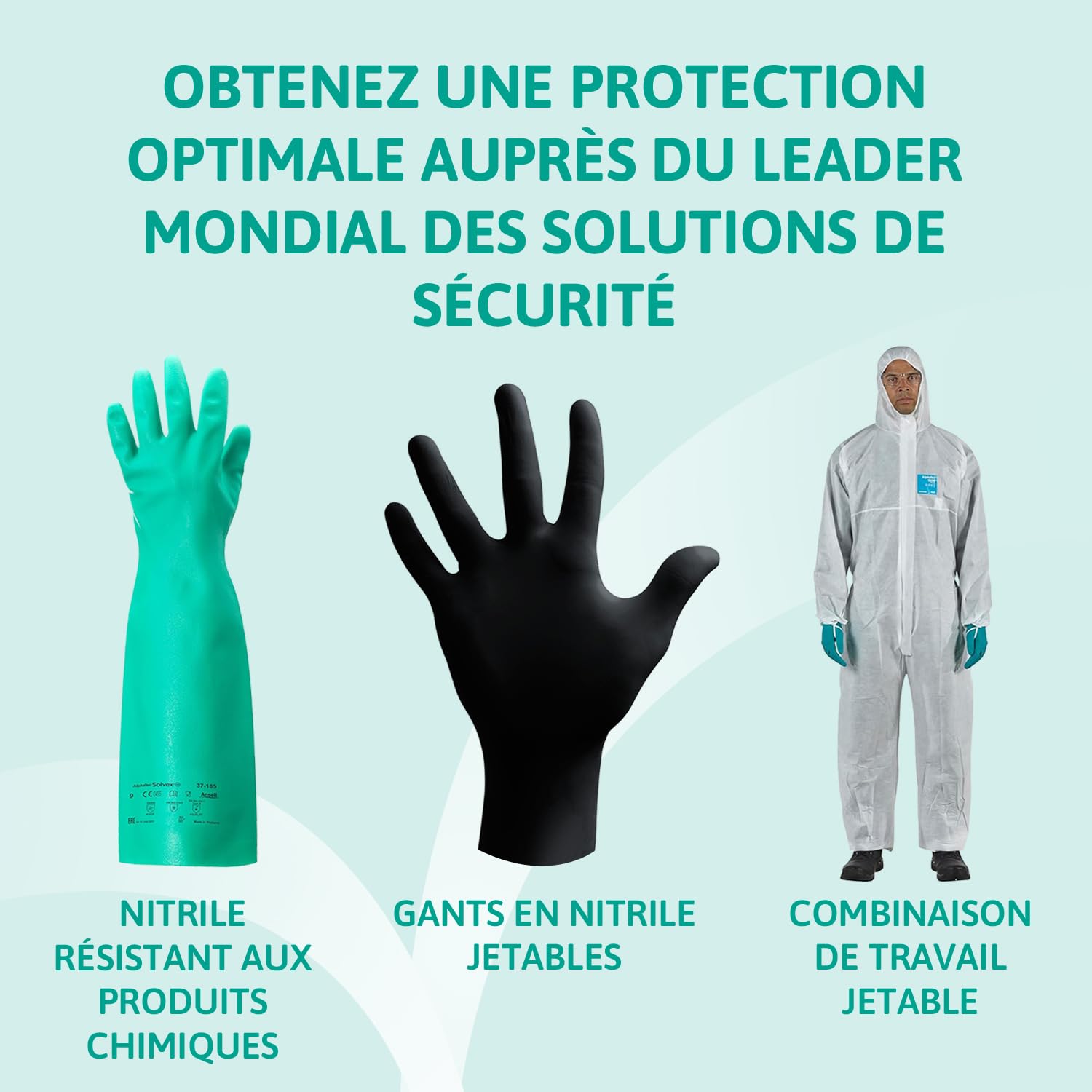 Ansell HyFlex 11-800 Gants de Travail Professionnels, Enduction Nitrile Résistante à l'Abrasion, Protection Industrielle Multiusage, Manutention et Mécanique, Blanc, Taille L (12 Paires)