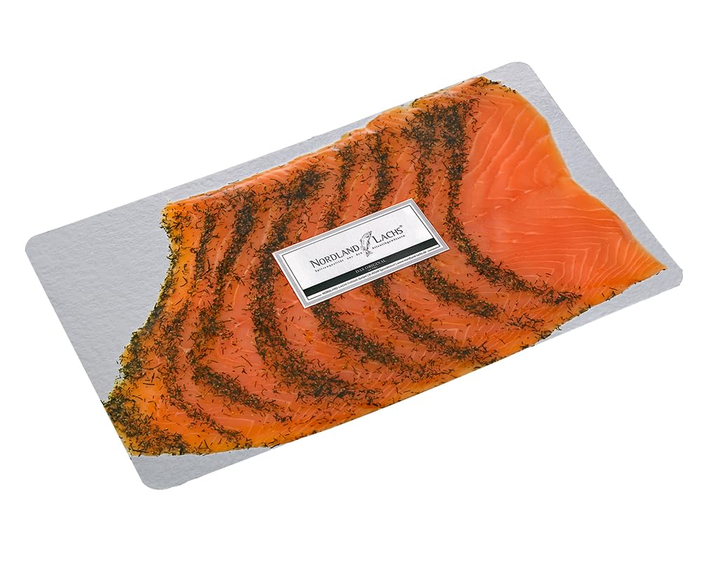 Nordland-Lachs 230g Gravedlachs | Ultrapremium Qualität in feinsten Scheiben | geräucherter Lachs mit Kräuterkruste aus Schottland | Top Kühlversand