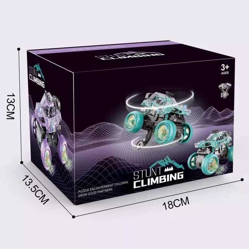 Image of FunzOn Stunt Climbing car for Kids|Battery Operated| 3D Projection Light and Music| Monster Truck| 360 Rotation|Bump & go Action for Boys and Girls (Purple)