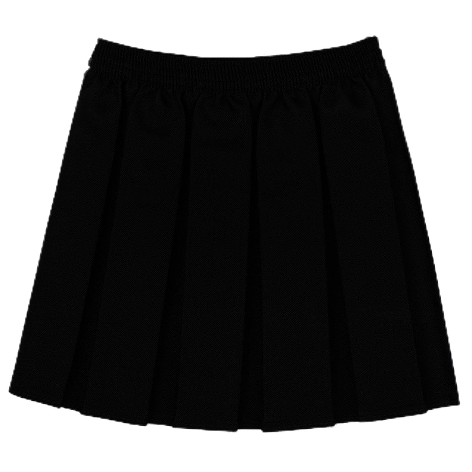 BEAULOOK Girls Kids School Uniform Box Pleated Elasticated Waist Skirt Black 13/14 Yrs