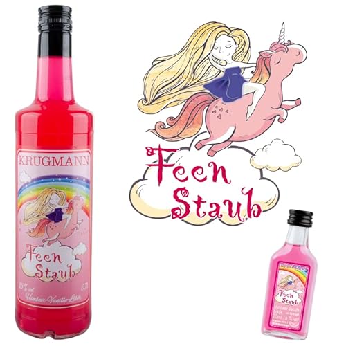 Krugmanns Feenstaub Himbeerlikör mit Rum und Vanille 0,7 Ltr. - 700 ml - 15% Vol. Glasflasche - Magisch Himbeer, Rum und Vanille Cover