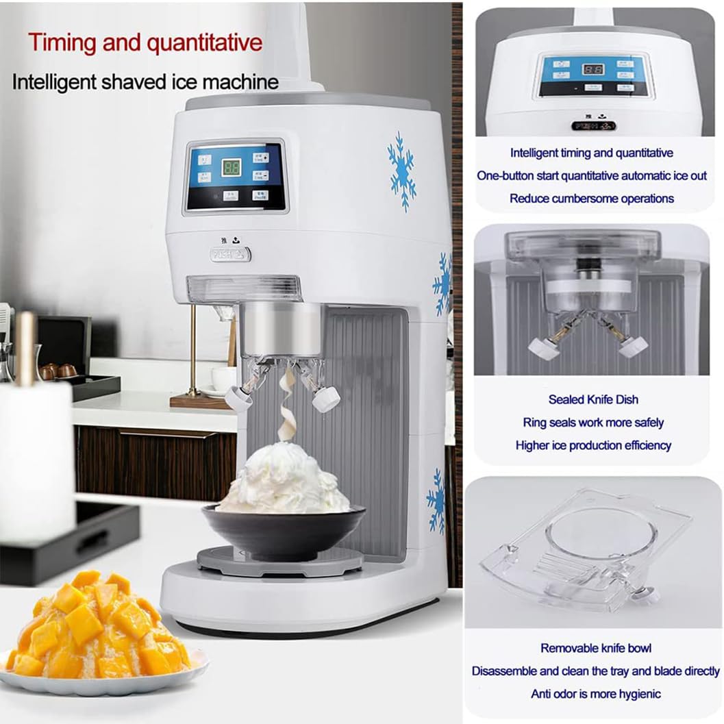 Machine à glace pilée commerciale avec écran LCD pour smoothies et boissons glacées