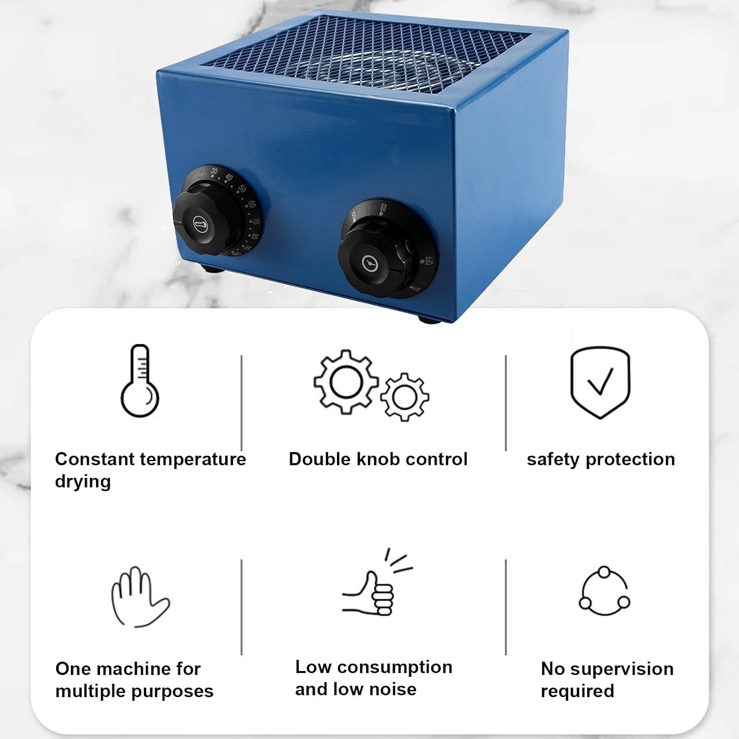 Verstellbarer Uhrenreparaturtrockner, elektrischer Uhrentrockner, mit 30–110 °C Hitze, 0–60 Minuten Timer, für Hobbyisten und Zuhause