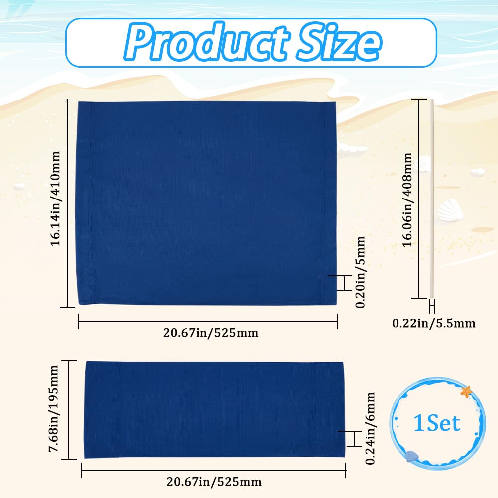 GORGECRAFT 1 Set Coprisedili di Ricambio per Sedia Da Regista Blu Marino Sedia Da Regista Fodera In Tela Kit Sedile e Schienale con Bastone di Legno per Casual Trucco Casa Giardino All'Aperto