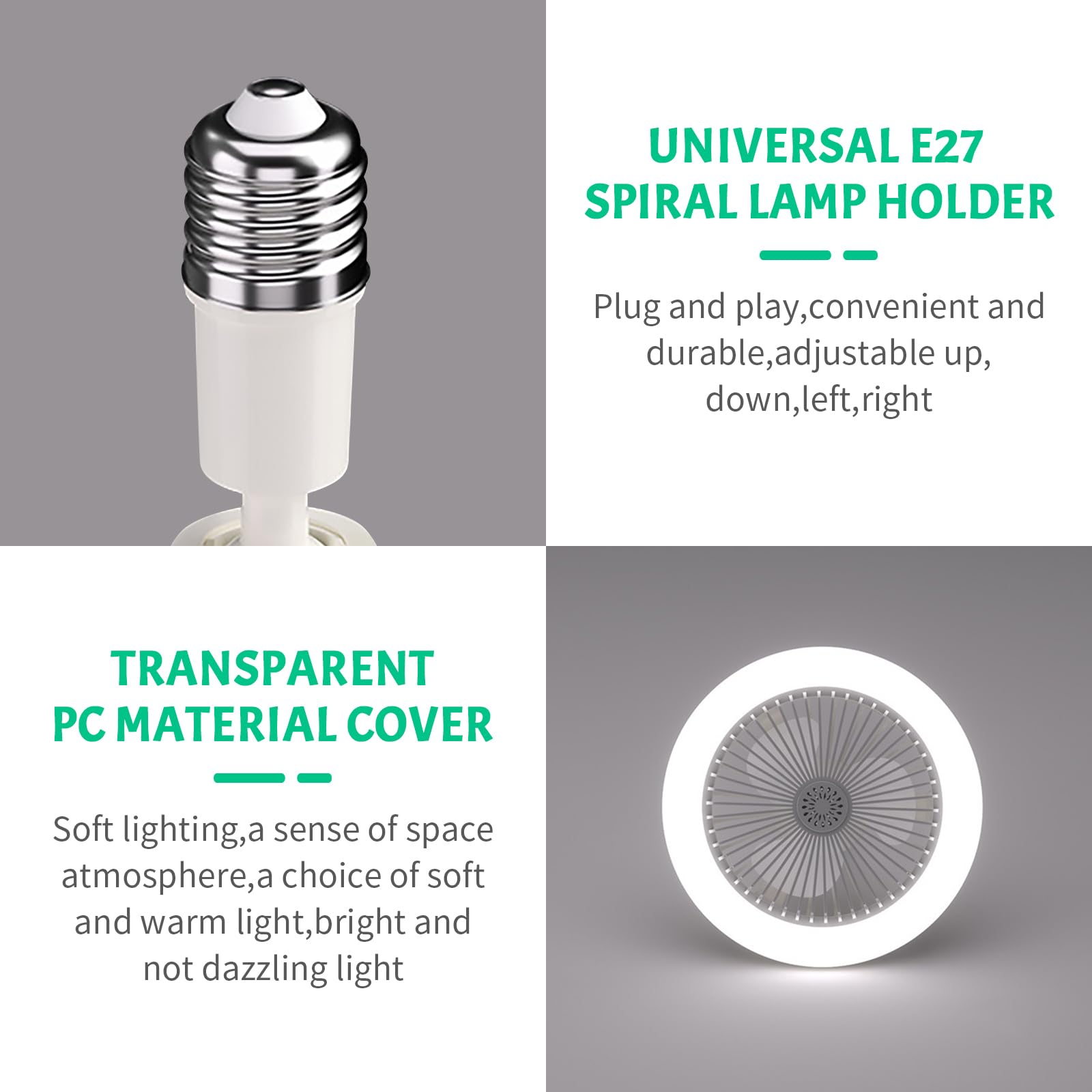 Ventilador de Techo con Luz LED Regulable 30W, E27 Lampara y control remoto, 3 Velocidades, Ventilador Moderno Silencioso para Dormitorio
