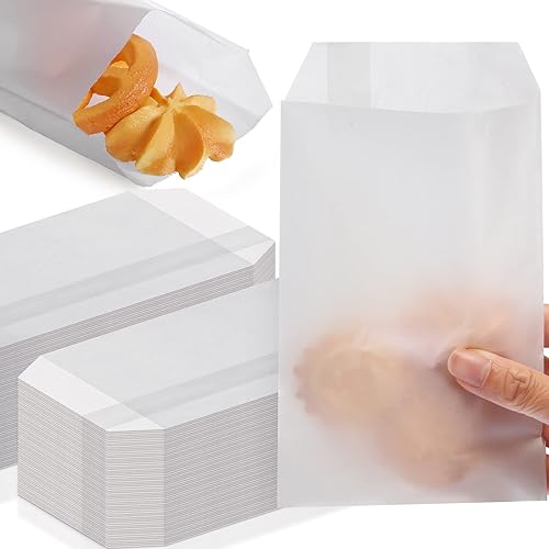 Miniatura 8 de 1000 bolsas planas de vidrio encerado, bolsas de papel encerado, bolsas de galletas semitransparentes, bolsas de papel pequeñas para jabones hechos