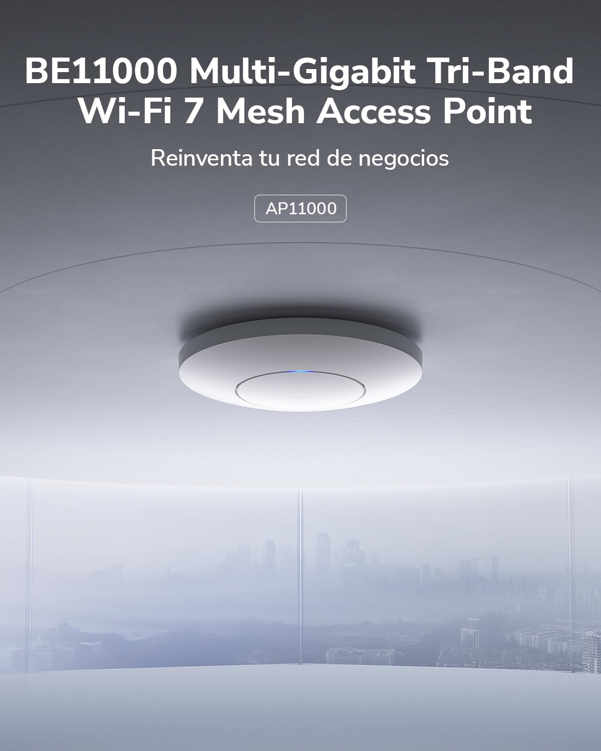 Cudy BE11000 Tri-Band Wi-Fi 7 Access Point, 10G SFP+, 1x 2.5GbE, AP11000 | 11000 Mbps, 140 m², 300+ Clientes, Techo/Pared, Multi-SSID, Portal Cautivo, Cloud, VPN