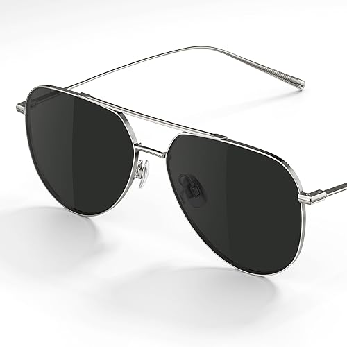 Miniatura 4 de BOLON Unisex Ultra Ligereza Completa Titanio Clásico Aviador Polarizado Gafas de Sol Marca Exclusiva de EssilorLuxottica