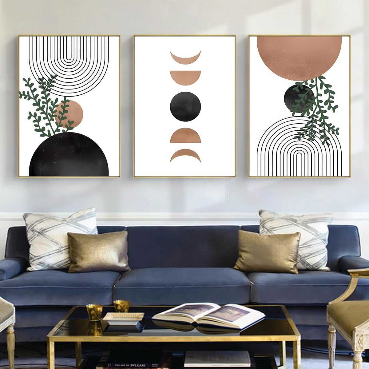 KXHHYB - Abstract Line Geometry Poster - Images modernes - Décoration murale - Style bohème - Images murales - Ligne d'art - Sans cadre - A - 50 x 70 cm x 3
