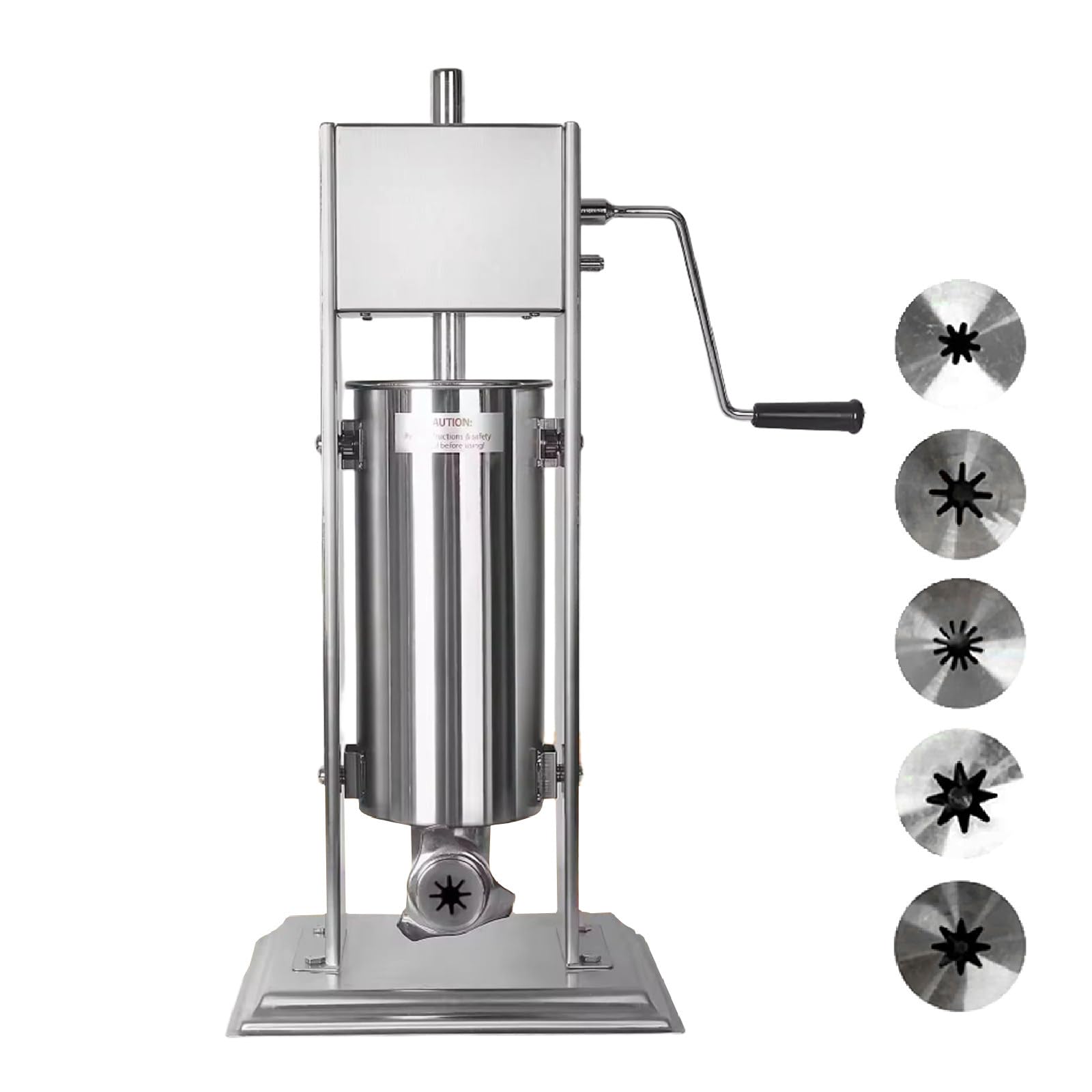 Machine à churros commerciale avec 5 buses, équipement manuel espagnol en acier inoxydable pour la maison, les restaurants, les boulangeries et les cafétérias