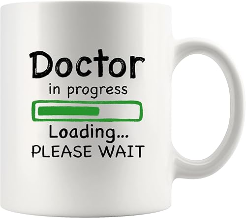 Taza de carga de Doctor en progreso, divertida taza de doctor en progreso, regalo de graduación para estudiantes de doctorado de medicina, taza de