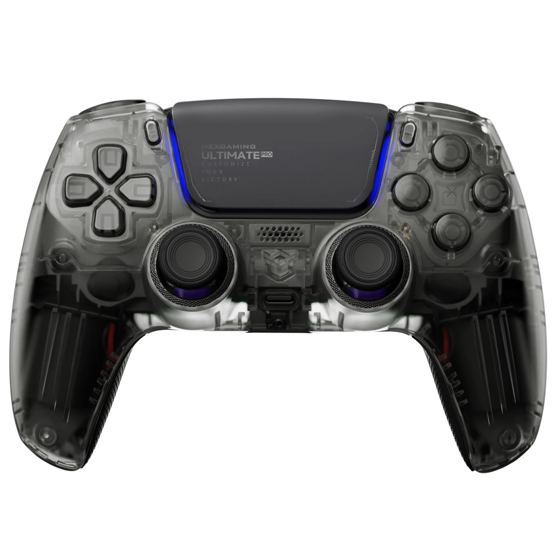 HEXGAMING ULTIMATE PRO Controller per ps5/PC,Wireless/USB Joystick Pro | 4 Tasti Posteriori Rimappabili&8 Levette Analogiche Effetto Hall&6 Profil&Trigger Grilletti Regolabili,Nero Esploratore