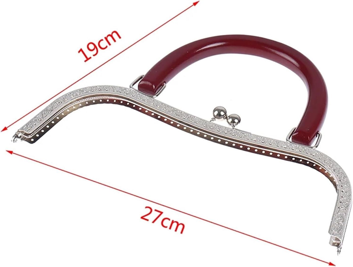 Marcos de monederos de Metal, Suministros para Hacer Bolsos Cierre de Beso con Marco de Metal y Madera Cuadrado y Redondo, Accesorios for Bolso con asa, Bricolaje, 1 ud.