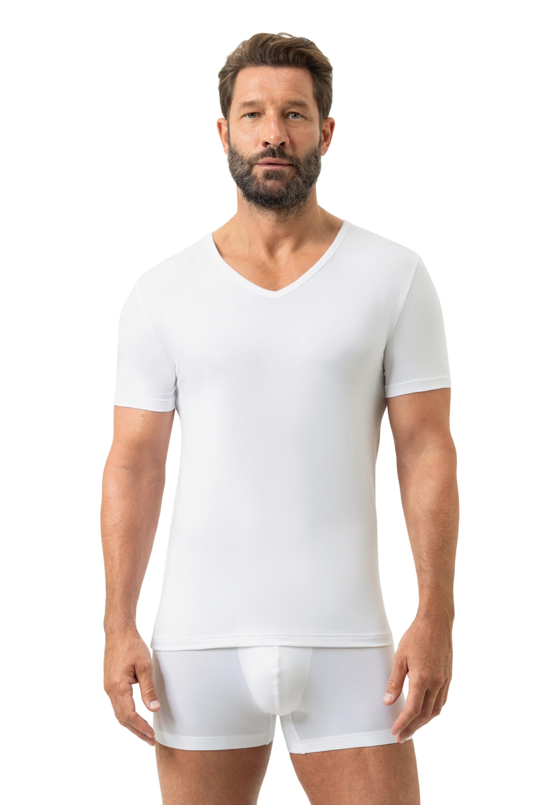 Mey Herren T-Shirt mit V-Ausschnitt - Unterhemd Halbarm - Serie Dry Cotton - Made in Germany - 46007