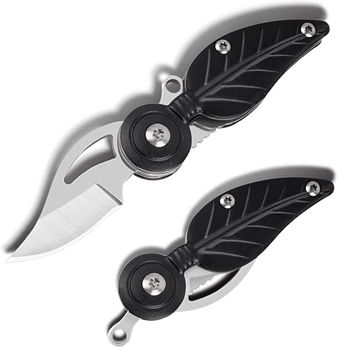 Link Knife Cuchillo portátil de acero inoxidable hoja plegable compacta para exteriores herramientas EDC para exteriores color negro