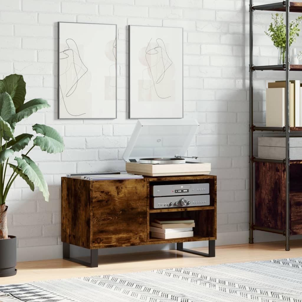 Armadio per dischi in vinile vintage, in legno e ferro, 85 x 38 x 48 cm, stile retrò, per soggiorno e sala musica, grande organizer per LP