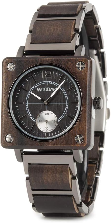 WOODmeWooden Watches for Men and Women Luxury Stainless Steel Natural Wood Watch Chronograph Military Japanese Quartz Wristwatches with Unique Box