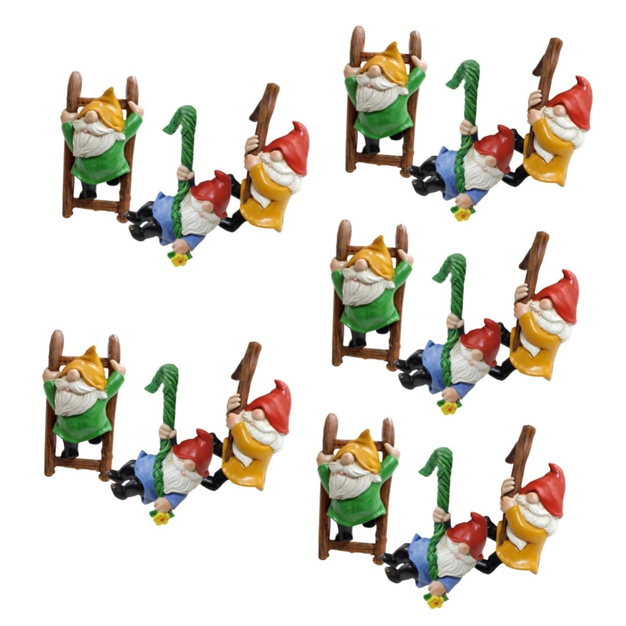 Décorations de jardin gnome figurines suspendues pour pots 15pcs