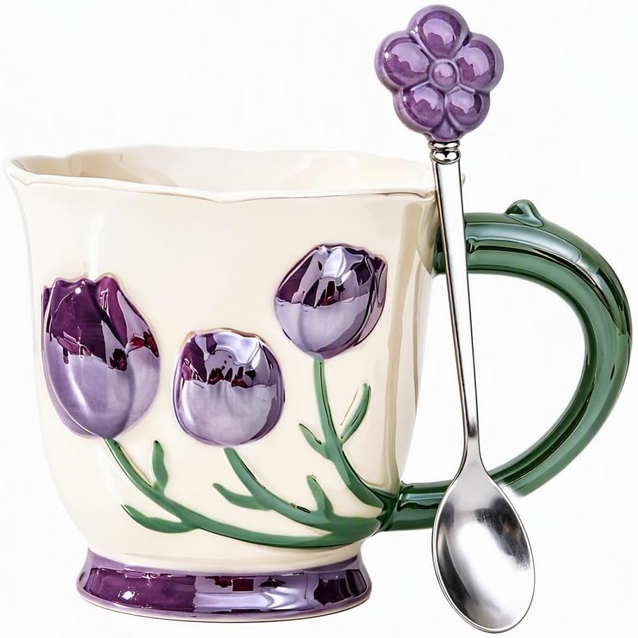 Ceramic Coffee Mug with Bow Design, 13.5 fl oz