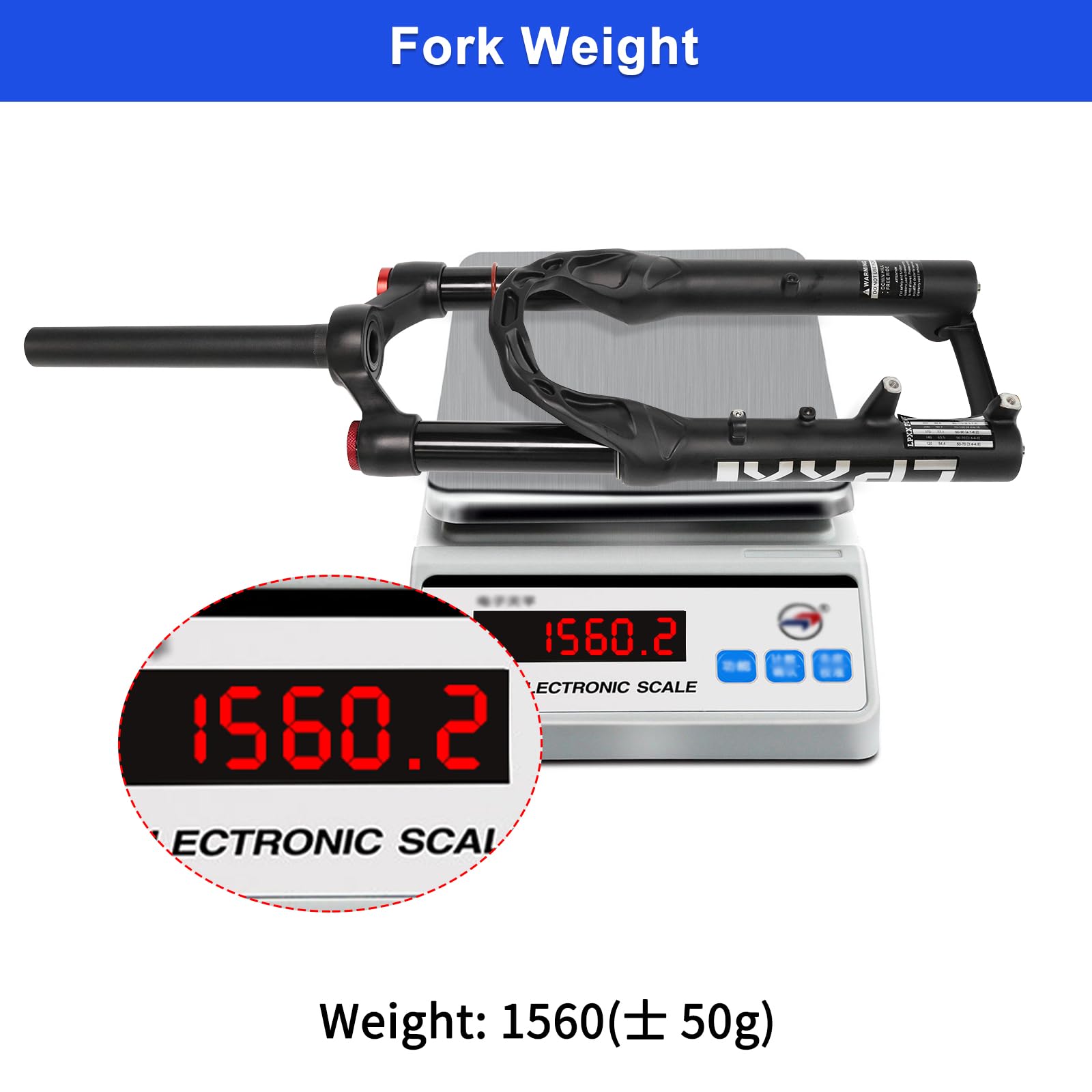 Horquilla de suspensión neumática de bicicleta de 20 pulgadas, 120 mm de viaje, horquilla QR MTB de 9 mm, tubo recto de 1 1/8 pulgadas, bloqueo manual, horquilla delantera de freno de disco