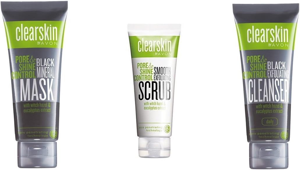 Clearskin Pore Penetrating Set - Black Mineral Cleanser, mask and invigorating scrub 3x 75ml