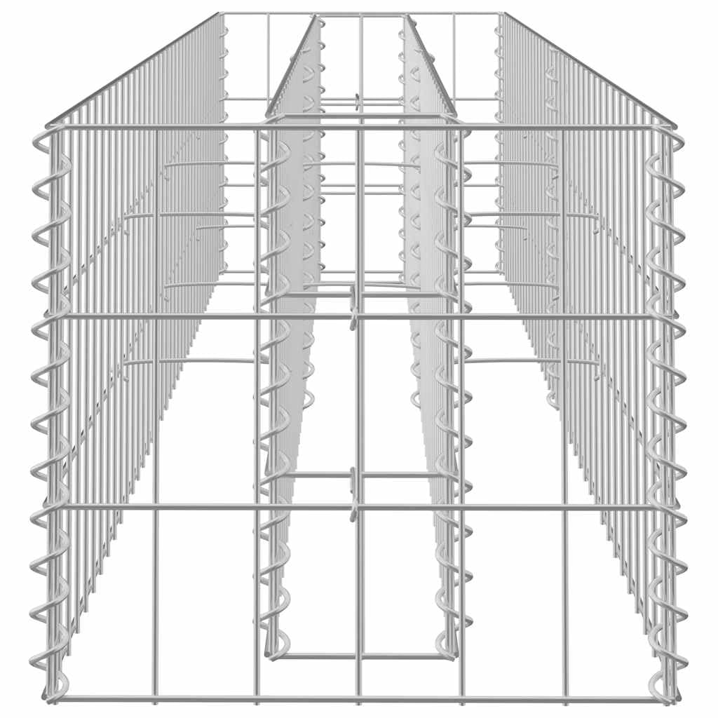 Gabionen-Hochbeet aus verzinktem Stahl 180 x 30 x 30 cm, Pflanz Gefäß für Garten Terrasse Balkon und Fensterbank, für Blumen Kräuter Gemüse, Silber